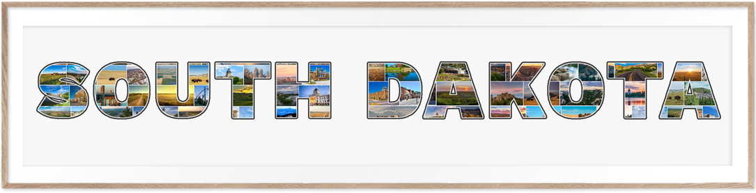 Un collage Dakota du Sud en souvenir original de votre voyage